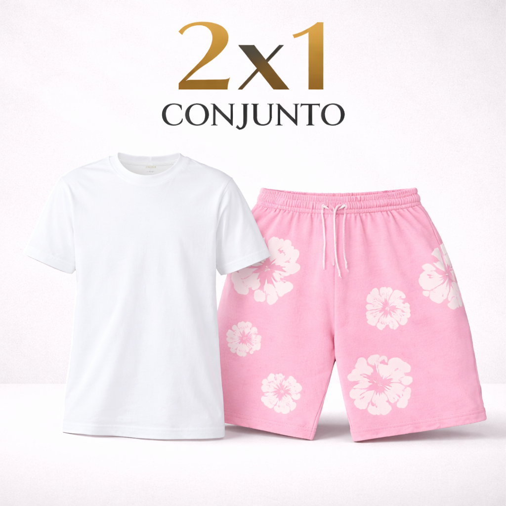 Conjunto Denim Tears Rosa 2x1